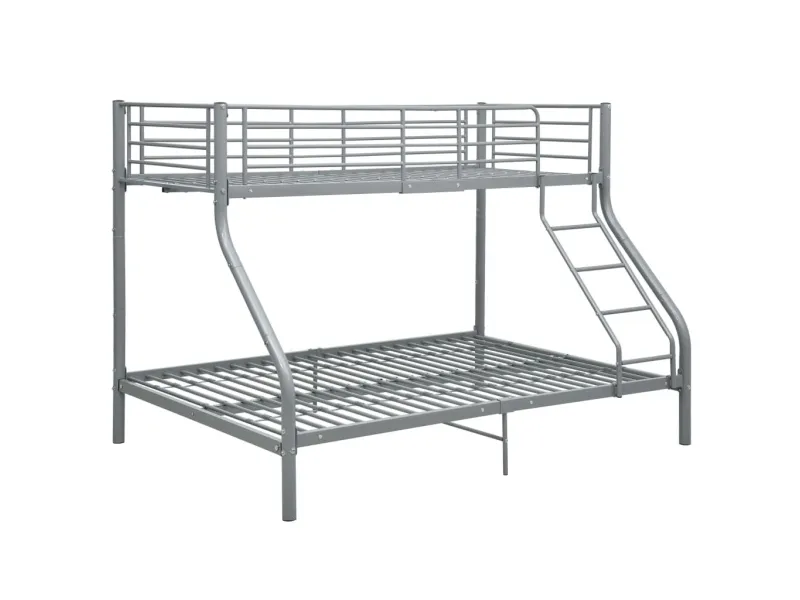 Lit superposé Gris Métal 140x200 cm/90x200 cm