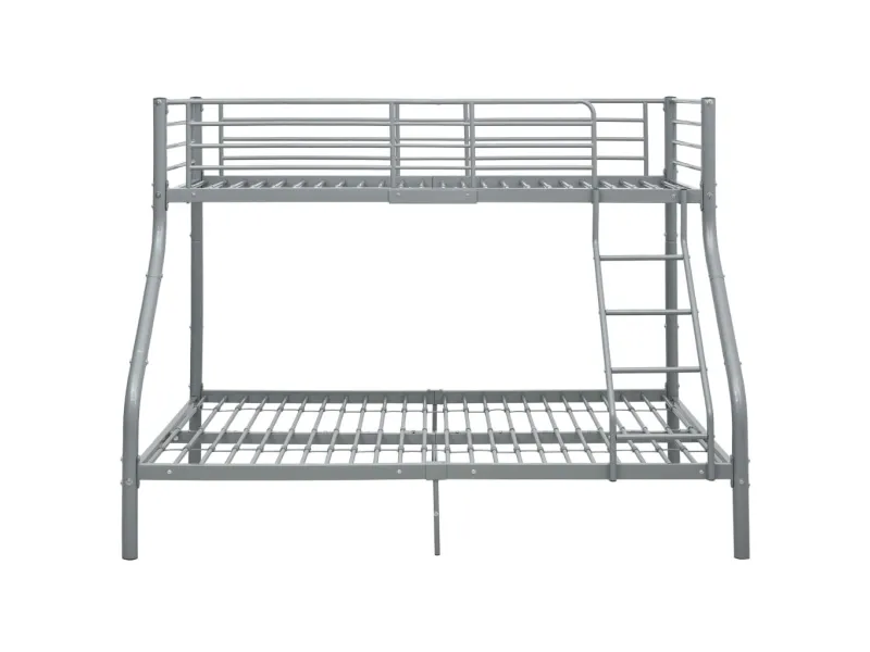 Lit superposé Gris Métal 140x200 cm/90x200 cm