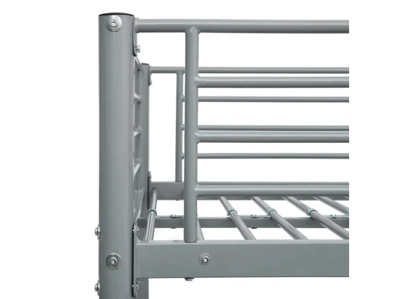 Lit superposé Gris Métal 140x200 cm/90x200 cm