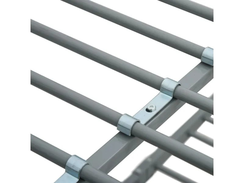 Lit superposé Gris Métal 140x200 cm/90x200 cm