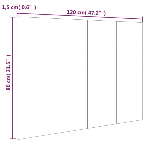 Tête de lit Blanc brillant 120x1,5x80 cm Bois d'ingénierie