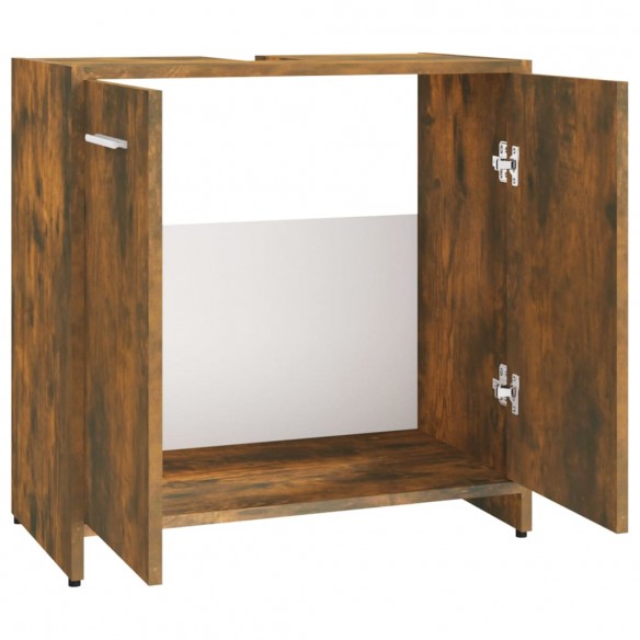 Armoire de bain Chêne fumé 60x33x60 cm Bois d'ingénierie