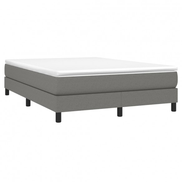 Cadre de lit avec matelas Gris foncé 140x200cm Tissu