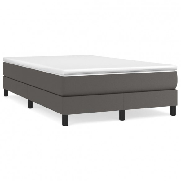 Cadre de lit avec matelas Gris 120x200 cm Similicuir