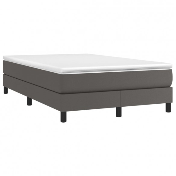 Cadre de lit avec matelas Gris 120x200 cm Similicuir