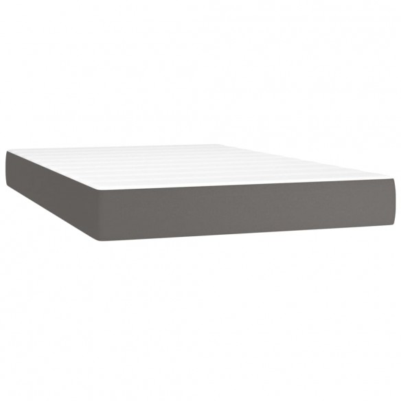 Cadre de lit avec matelas Gris 120x200 cm Similicuir