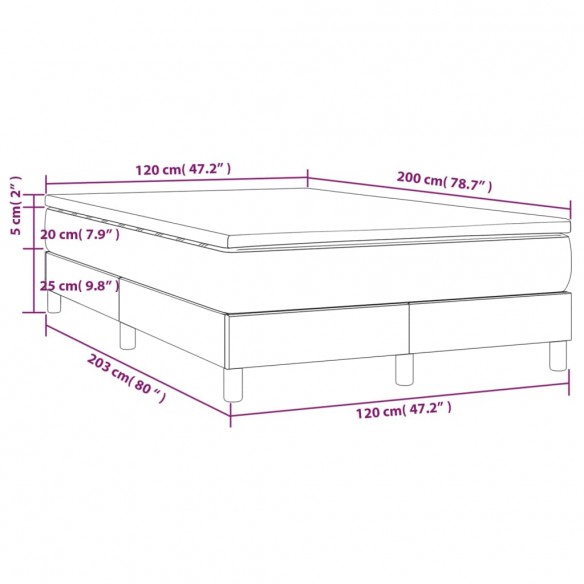 Cadre de lit avec matelas Gris 120x200 cm Similicuir