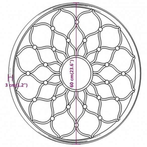 Miroir de jardin Sable 60x3 cm Fer Rond utilisation extérieure