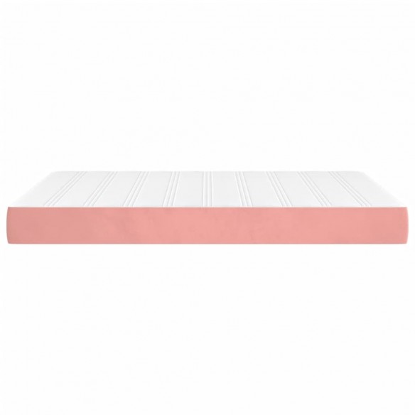 Matelas de lit à ressorts ensachés Rose 140x190x20 cm Velours