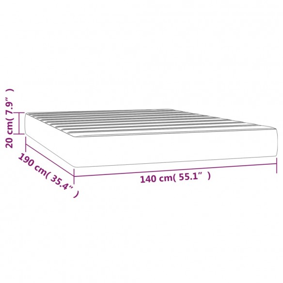 Matelas de lit à ressorts ensachés Rose 140x190x20 cm Velours