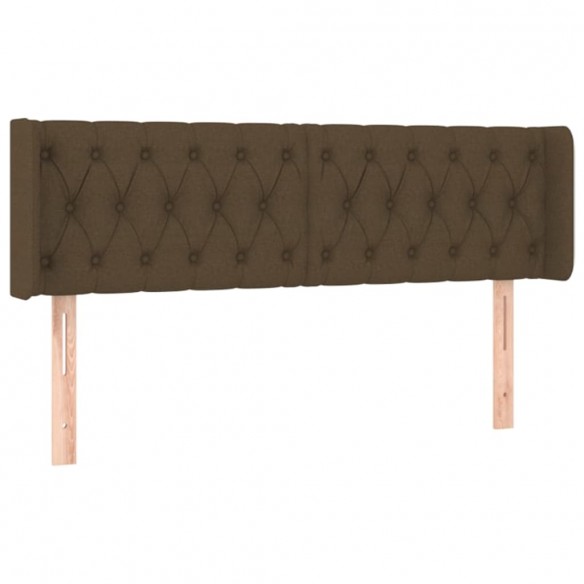 Tête de lit avec oreilles Marron Foncé 163x16x78/88 cm Tissu