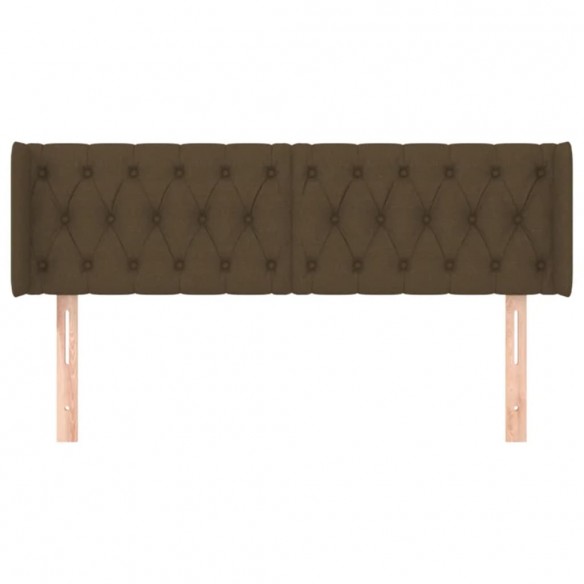 Tête de lit avec oreilles Marron Foncé 163x16x78/88 cm Tissu