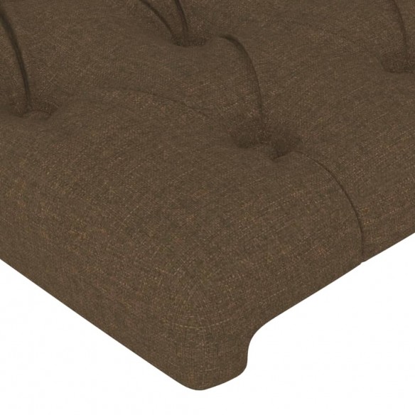 Tête de lit avec oreilles Marron Foncé 163x16x78/88 cm Tissu