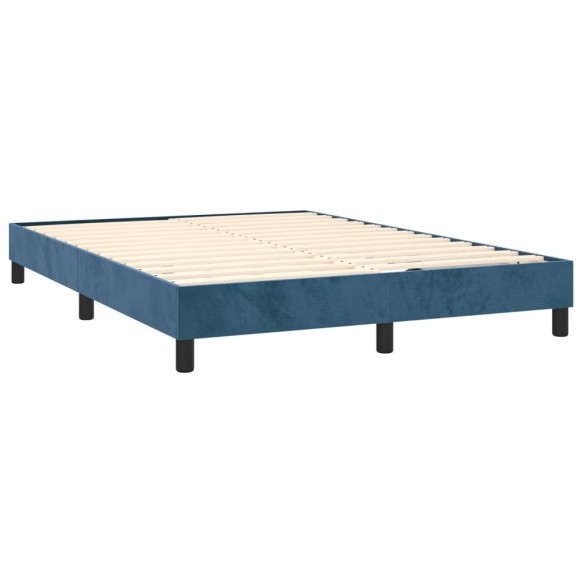 Cadre de lit avec matelas LED Bleu foncé 140x200 cm