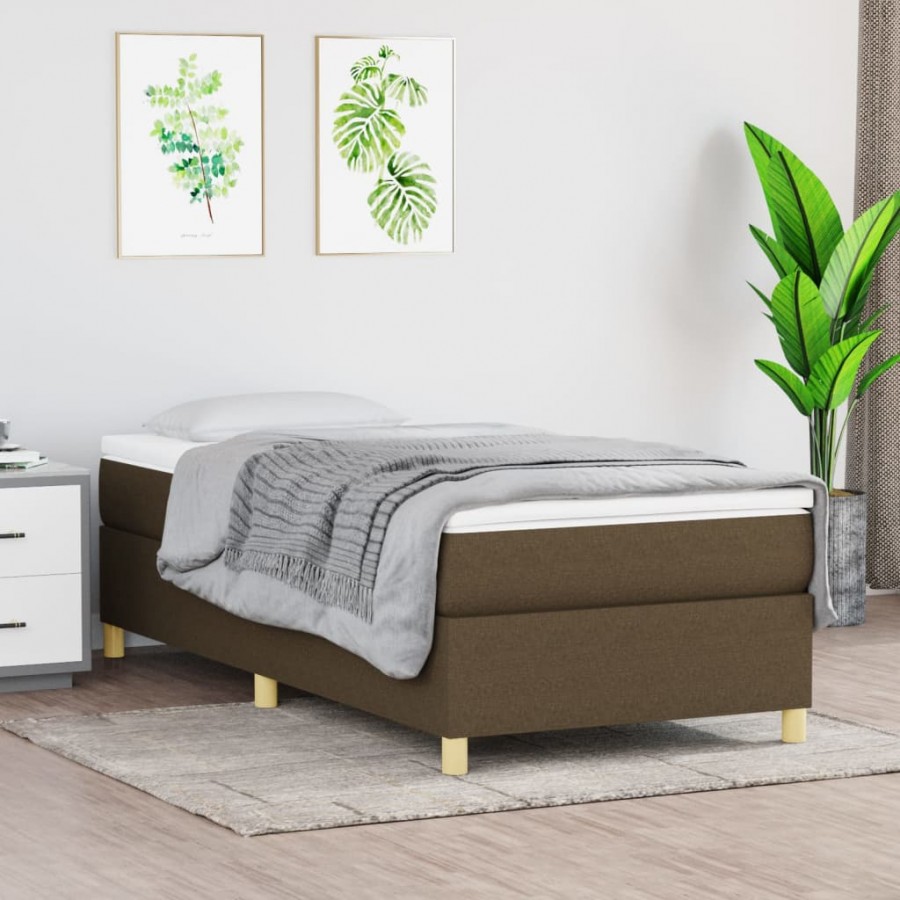 Cadre de lit avec matelas Marron foncé 100x200 cm