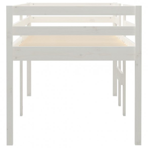 Lit haut Blanc 90x200 cm Bois de pin massif