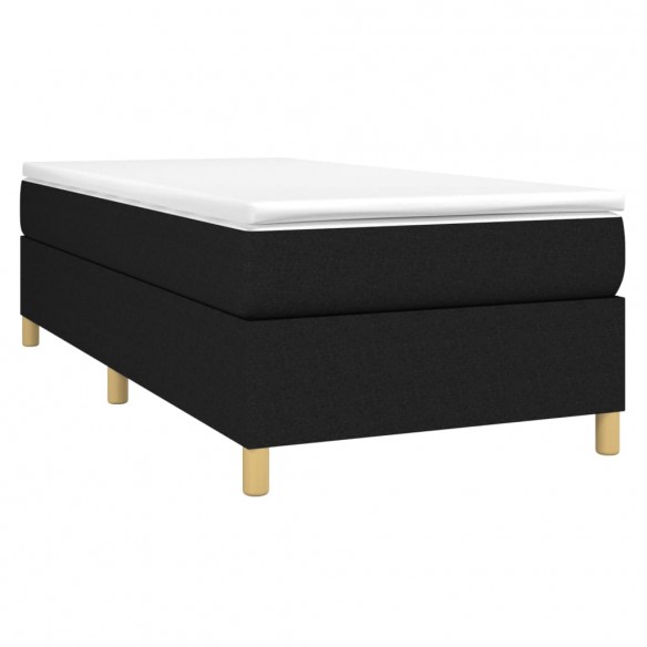 Cadre de lit avec matelas Noir 90x200 cm Tissu