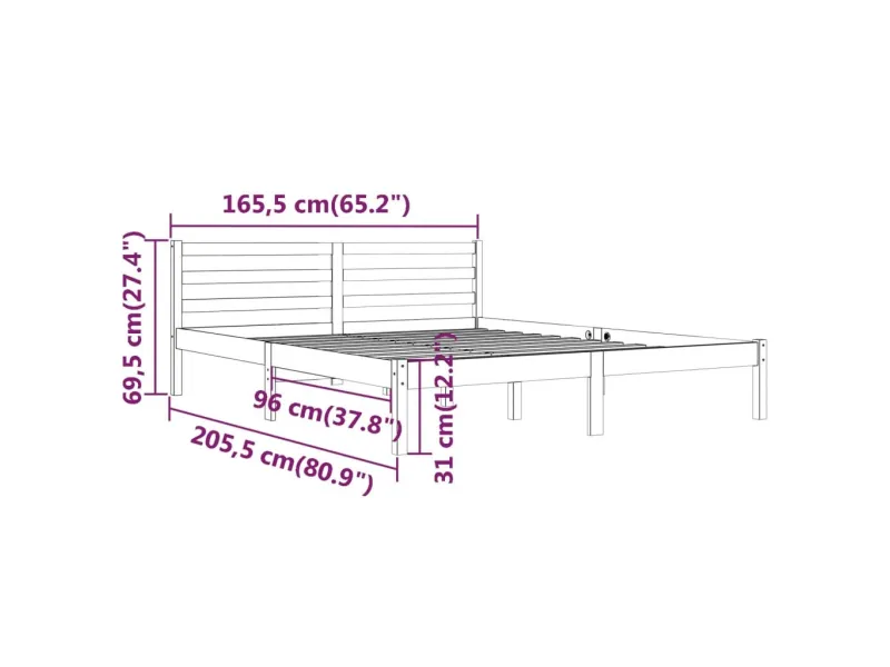 Lit Bois de pin massif 160x200 cm