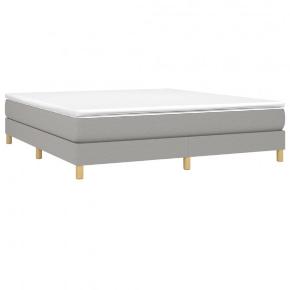 Cadre de lit avec matelas Gris clair 160x200cm Tissu