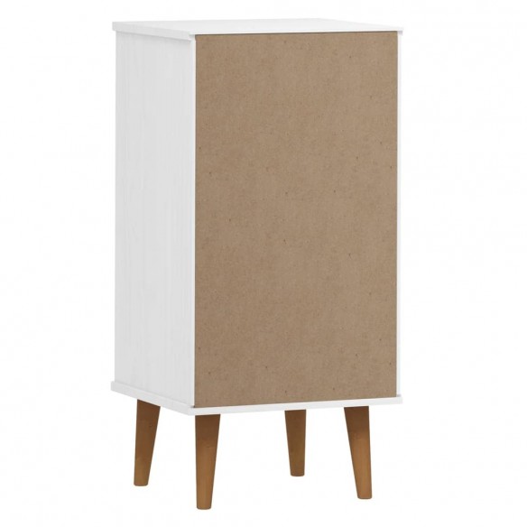 Commode MOLDE Blanc 40x35x82 cm Bois de pin massif