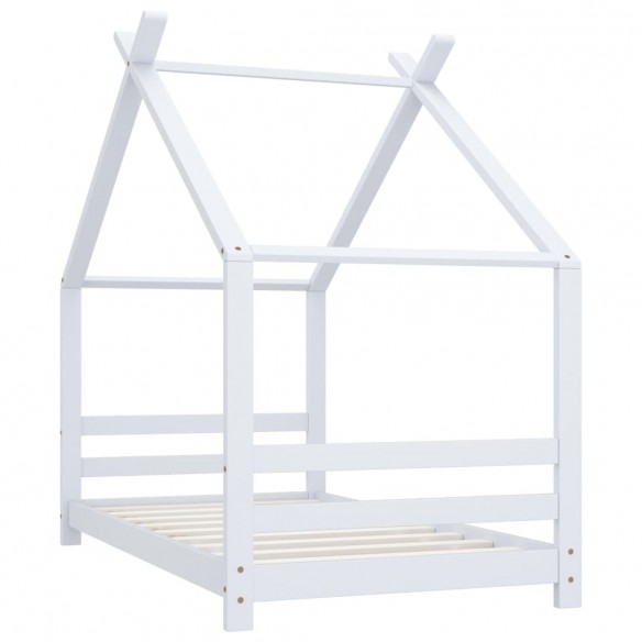 Cadre de lit d'enfant Blanc Bois de pin massif 80x160 cm