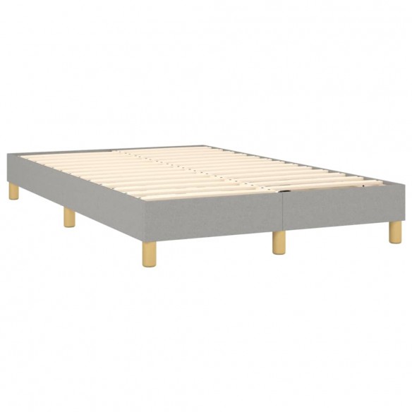 Cadre de lit avec matelas Gris clair 120x200cm Tissu