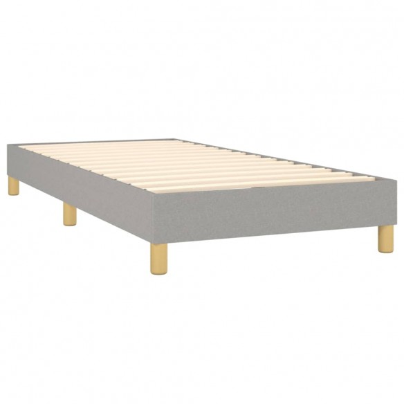 Cadre de lit avec matelas Gris clair 100x200cm Tissu