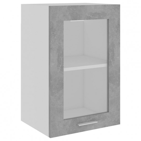 Armoire en verre suspendue Gris béton 40x31x60 cm Aggloméré