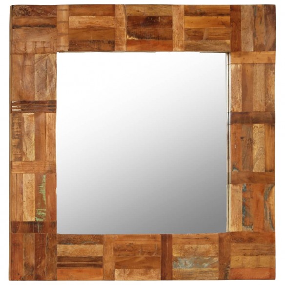 Miroir mural Bois de récupération massif 60 x 60 cm