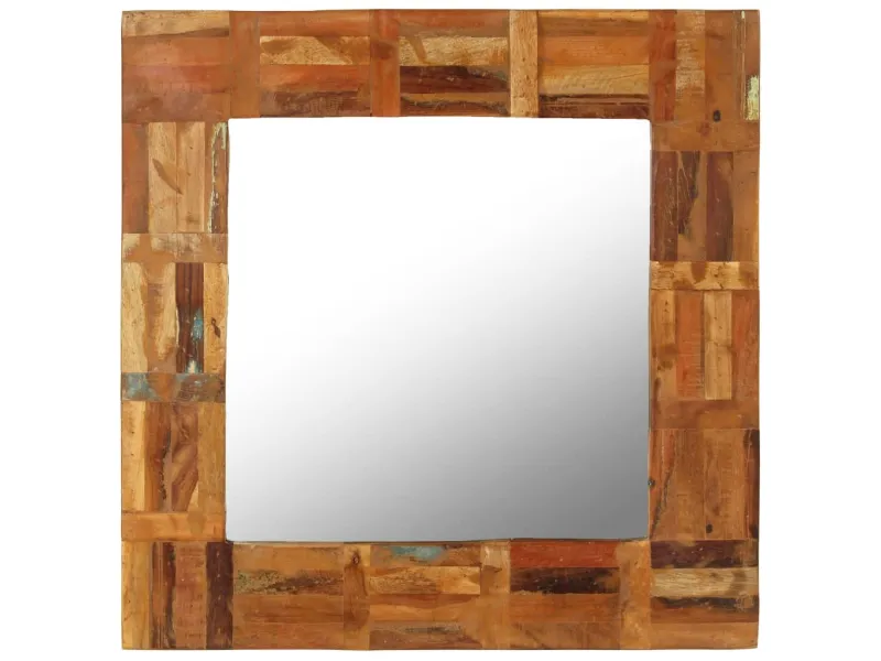Miroir mural Bois de récupération massif 60 x 60 cm