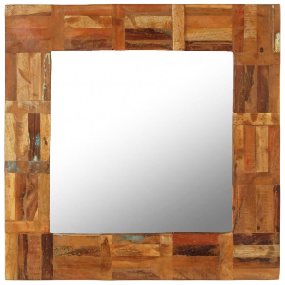 Miroir mural Bois de récupération massif 60 x 60 cm