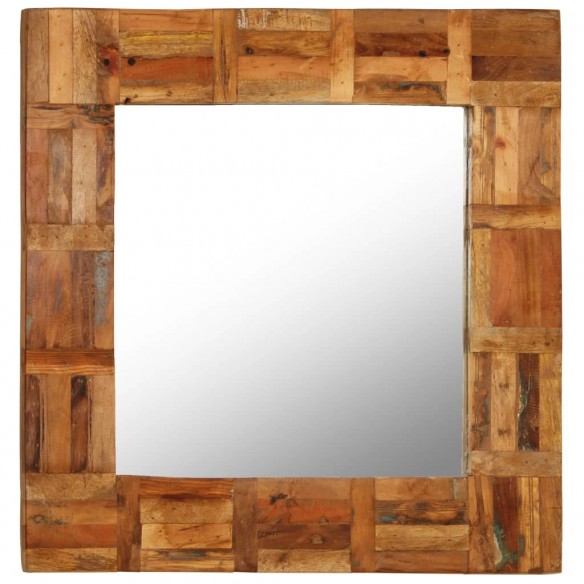 Miroir mural Bois de récupération massif 60 x 60 cm