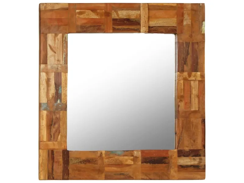 Miroir mural Bois de récupération massif 60 x 60 cm