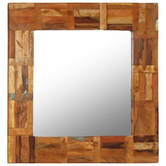 Miroir mural Bois de récupération massif 60 x 60 cm