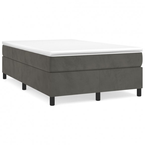 Cadre de lit et matelas Gris foncé 120x200cm Velours