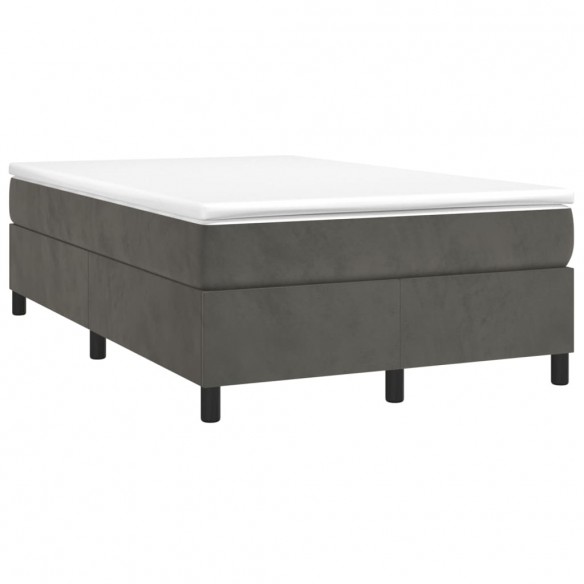 Cadre de lit et matelas Gris foncé 120x200cm Velours