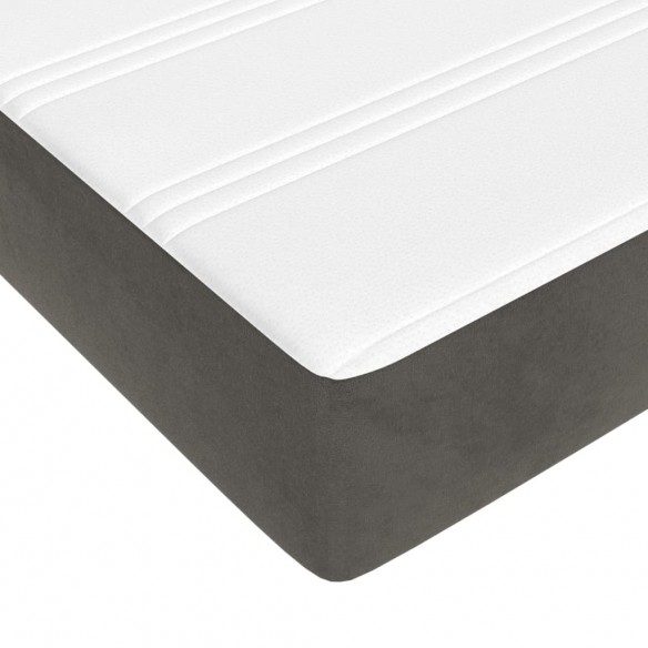 Cadre de lit et matelas Gris foncé 120x200cm Velours