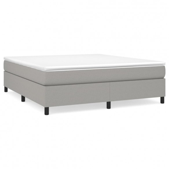 Cadre de lit avec matelas Gris clair 160x200cm Tissu