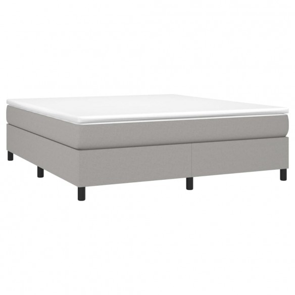 Cadre de lit avec matelas Gris clair 160x200cm Tissu