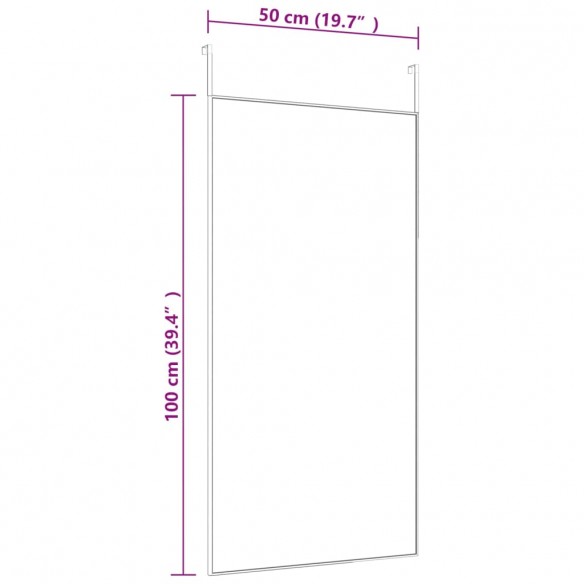 Miroir de porte Doré 50x100 cm Verre et aluminium