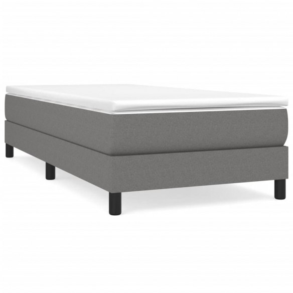 Cadre de lit et matelas Gris foncé 90x190 cm Tissu