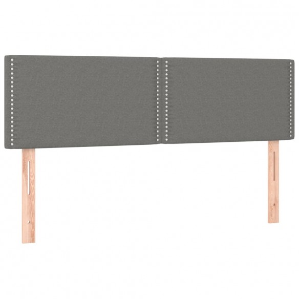 Cadre de lit avec matelas Gris foncé 140x200cm Tissu