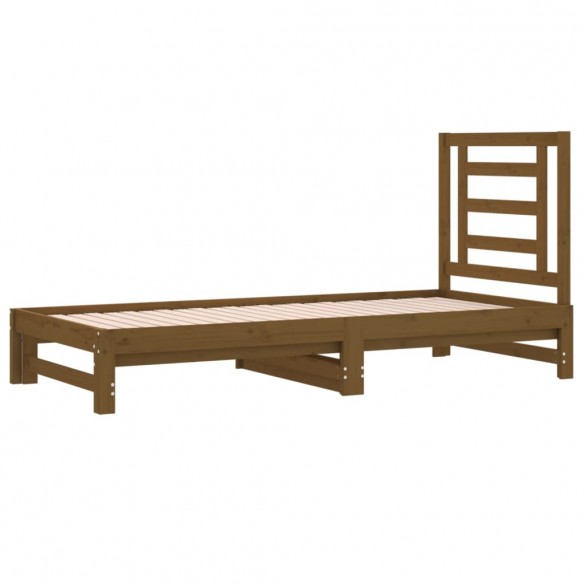 Lit coulissant Marron miel 2x(90x200) cm Bois de pin solide