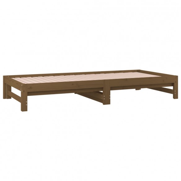 Lit coulissant Marron miel 2x(90x200) cm Bois de pin solide