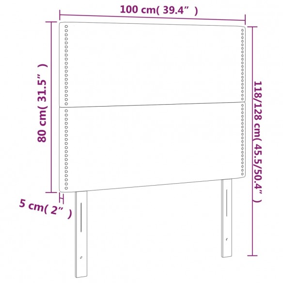 Têtes de lit 2 pcs Blanc 100x5x78/88 cm Similicuir