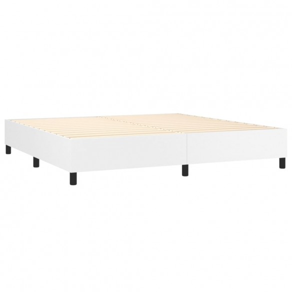 Cadre de lit matelas LED Blanc 200x200 cm Similicuir