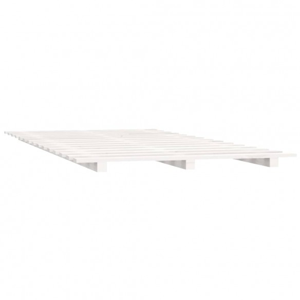 Cadre de lit blanc 140x190 cm bois de pin massif