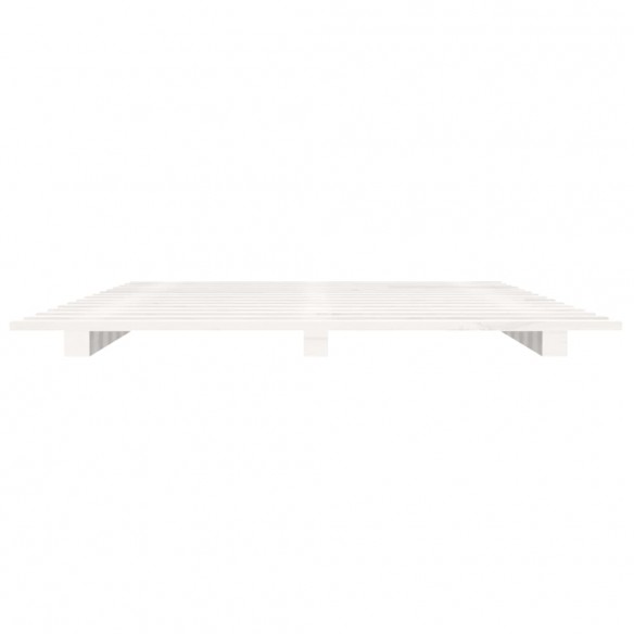 Cadre de lit blanc 140x190 cm bois de pin massif