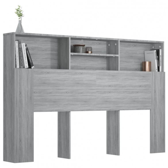 Armoire de tête de lit Sonoma gris 160x19x103,5 cm