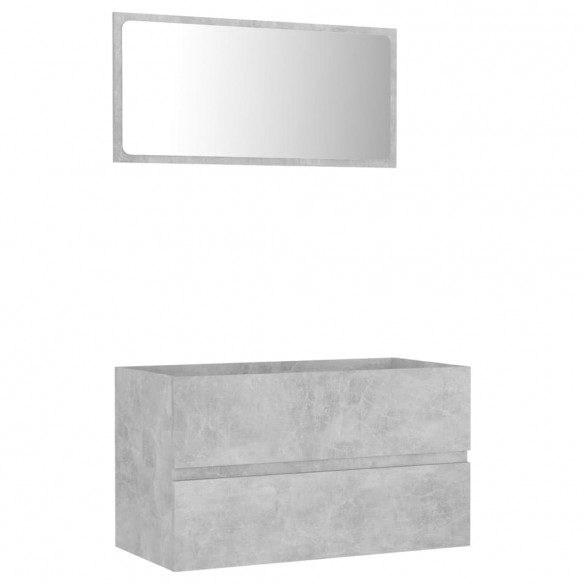 Ensemble de meubles de salle de bain 2 pcs Gris béton Aggloméré